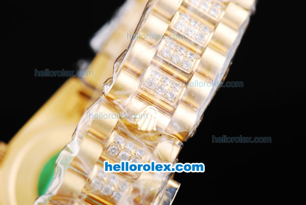 Rolex Day-Date Oyster Perpetual Automatic Full Gold with Diamond Dial - Click Image to Close